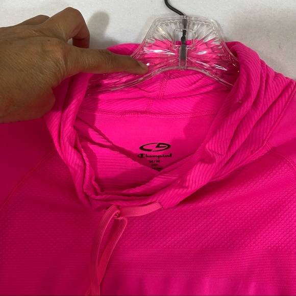 Champion Cowl/Turtleneck Pullover Top Barbiecore Hot Pink Running Sweats… - Picture 7 of 9